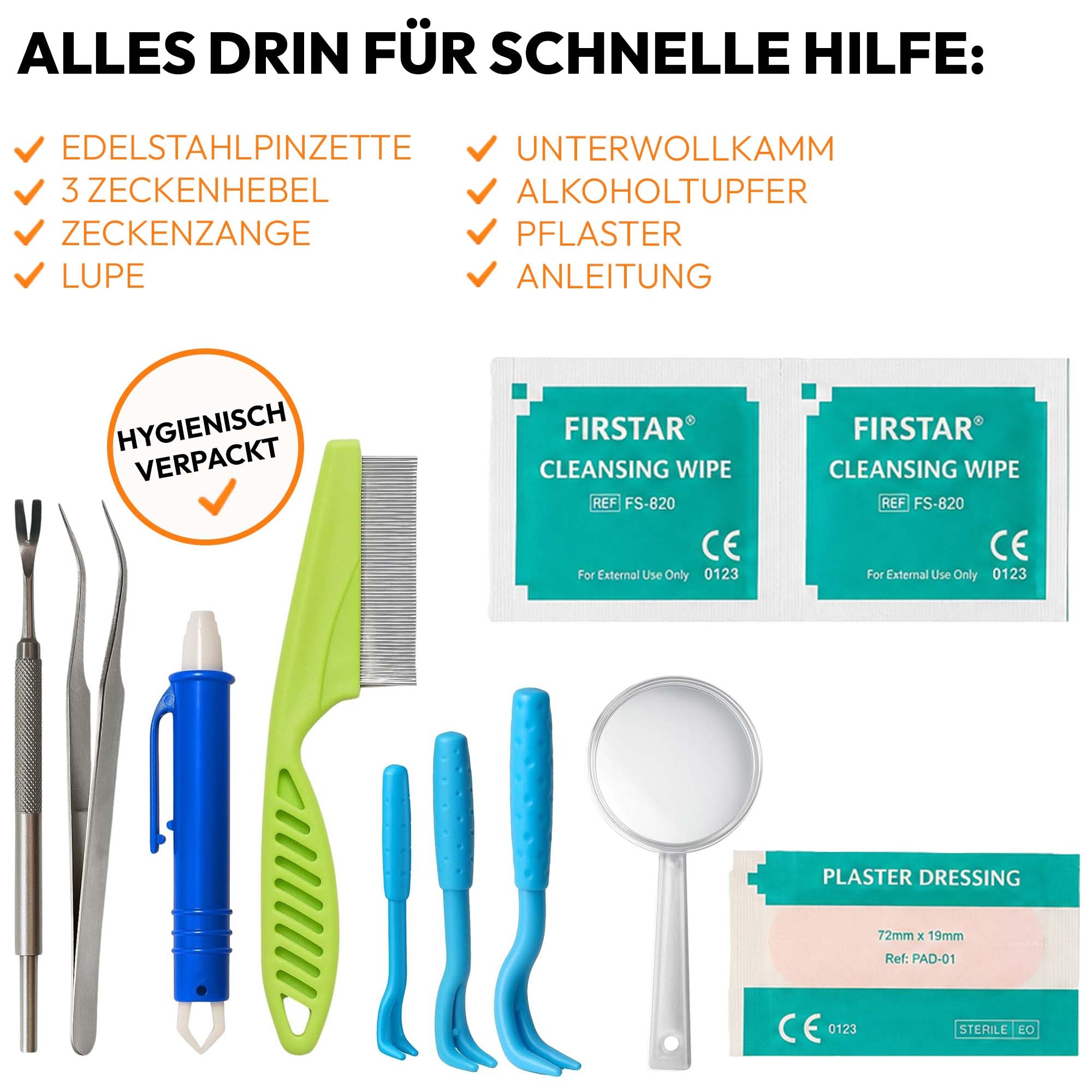 Alpenstern - Zeckenset für Mensch & Tier – Zeckenentferner & Notfallkit