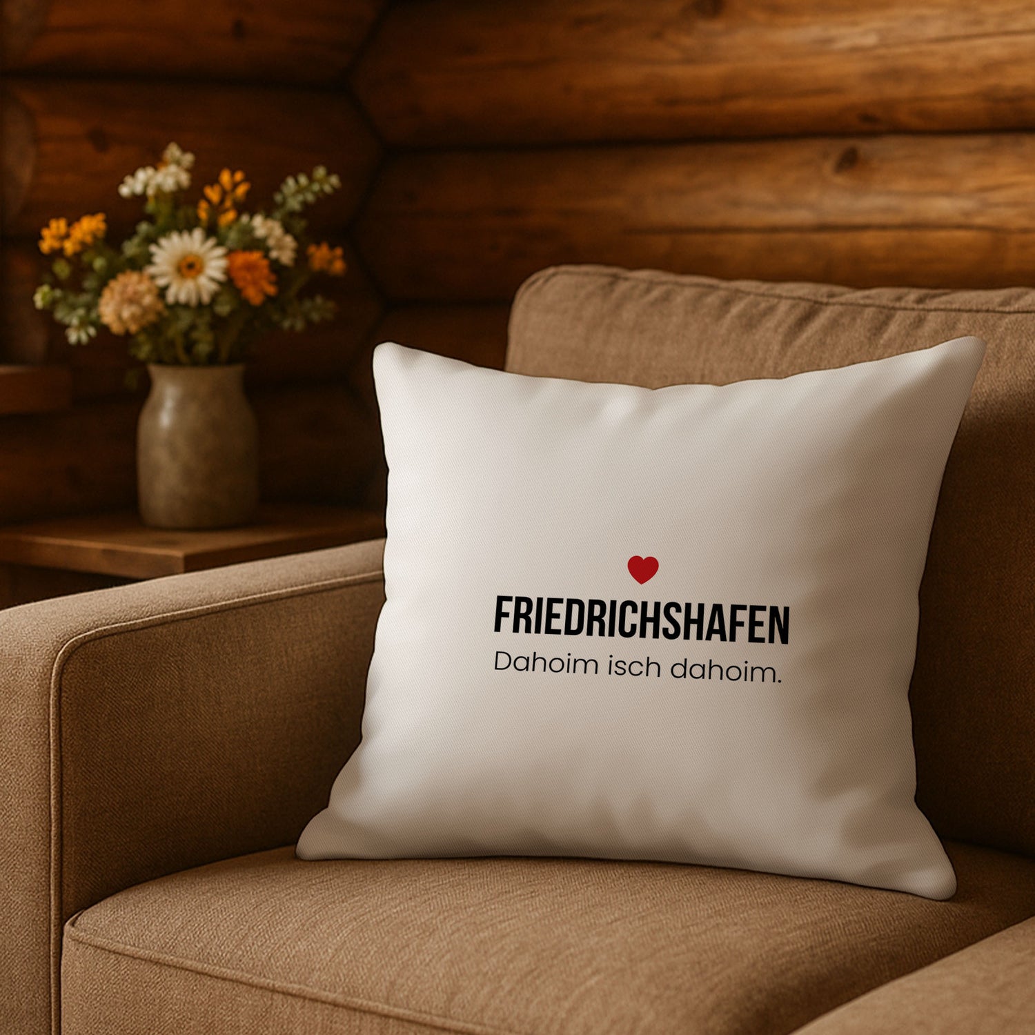 Friedrichshafen Kissen „Dahoim isch dahoim.“