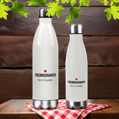 Friedrichshafen Trinkflasche aus Edelstahl – „No it hudla.“