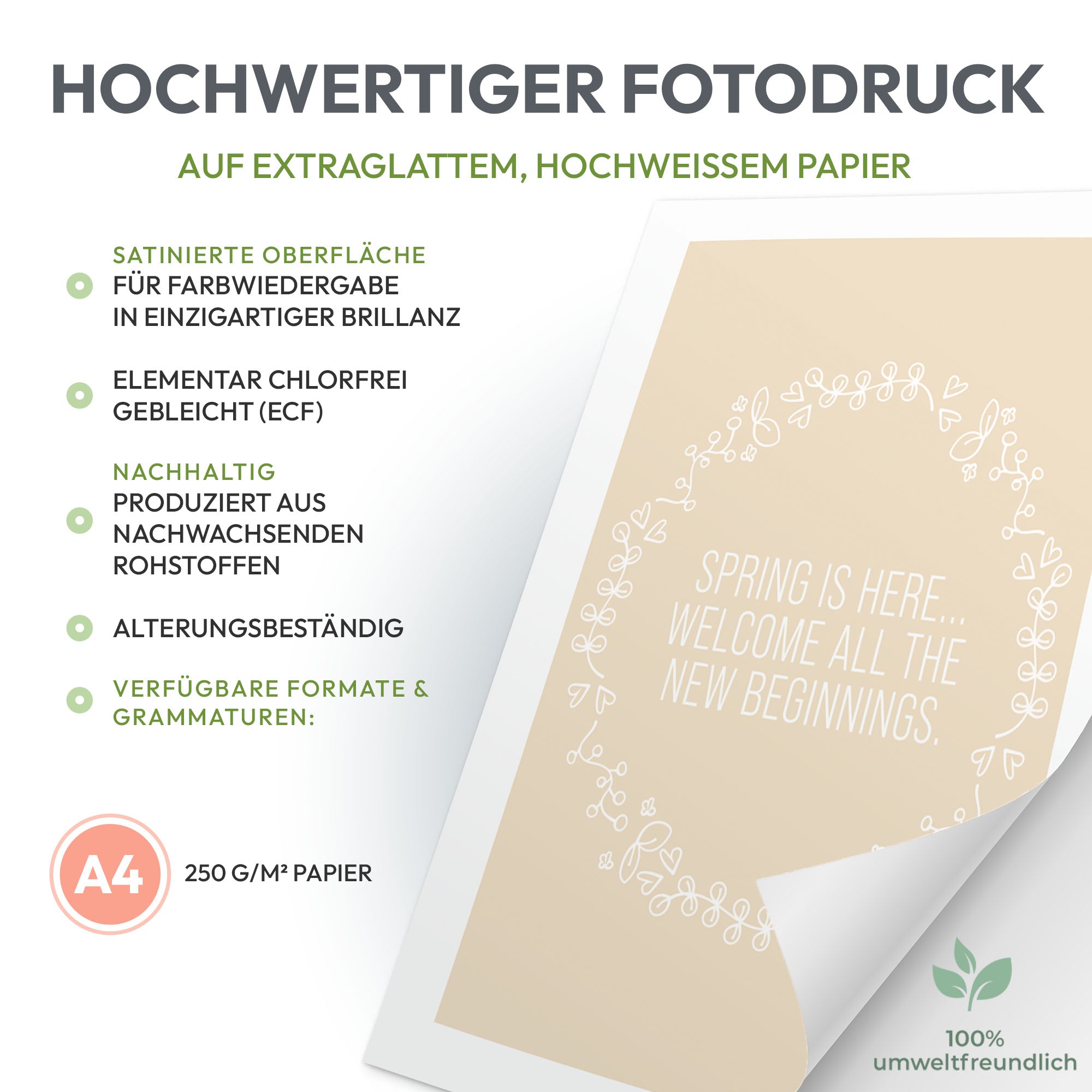 Fotodruck mit Bilderrahmen - "Spring is here" | A4