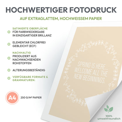 Fotodruck mit Bilderrahmen - "Spring is here" | A4