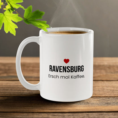 Ravensburg Kaffeetasse aus Keramik – „Ersch mol Kaffee.“