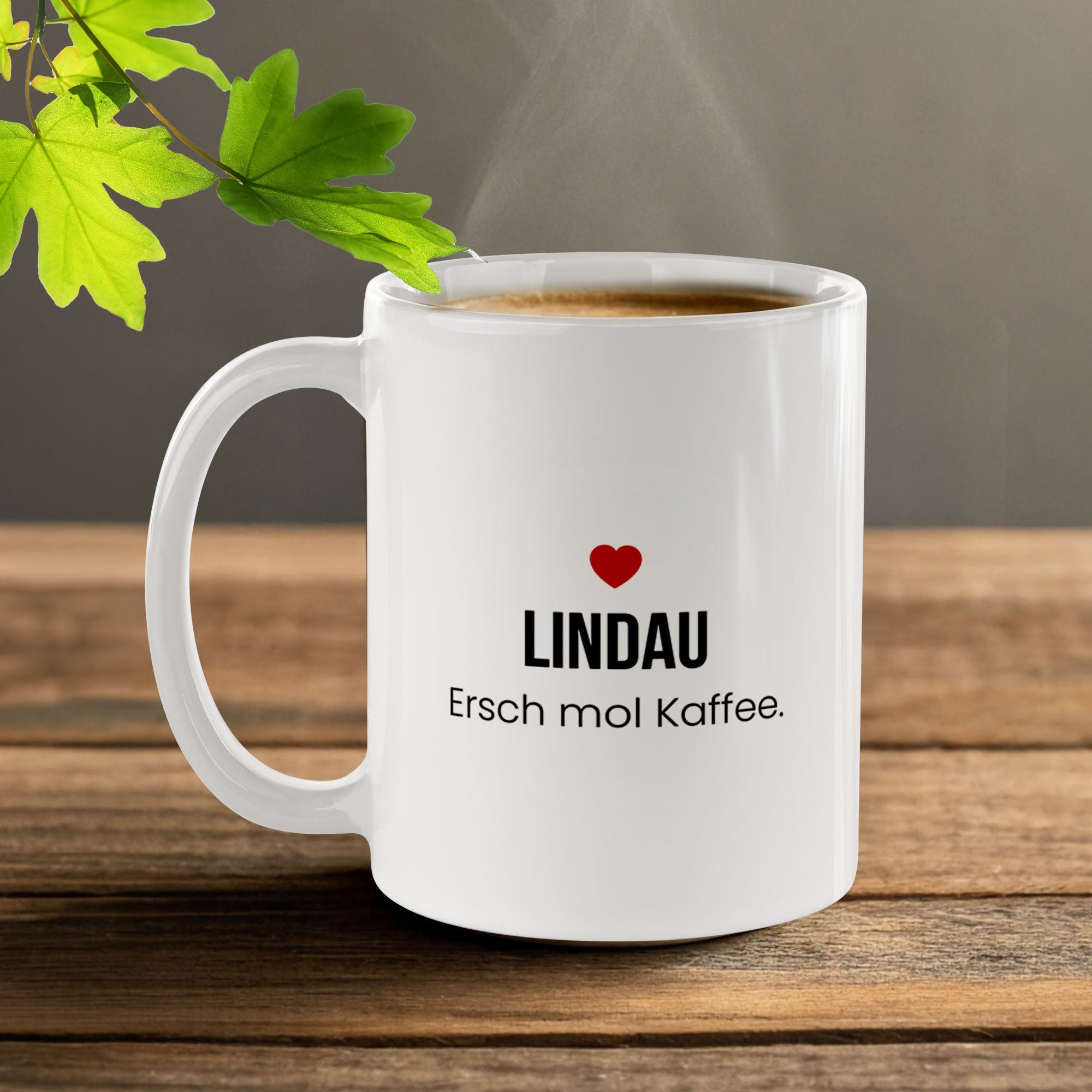 Lindau Kaffeetasse aus Keramik – „Ersch mol Kaffee.“