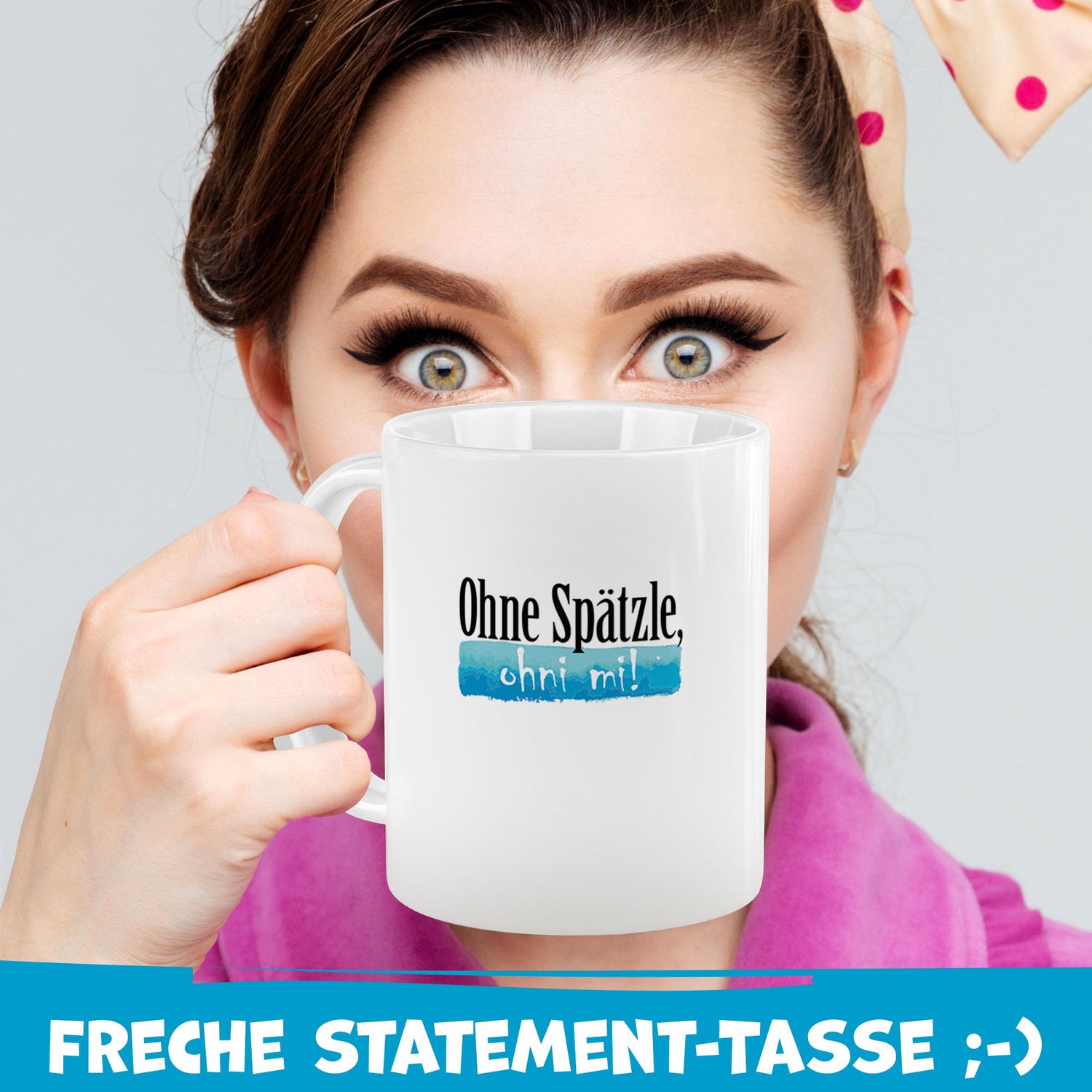 Schwabe-Tasse mit Spruch - Ohne Spätzle - Weiß | 300 ml