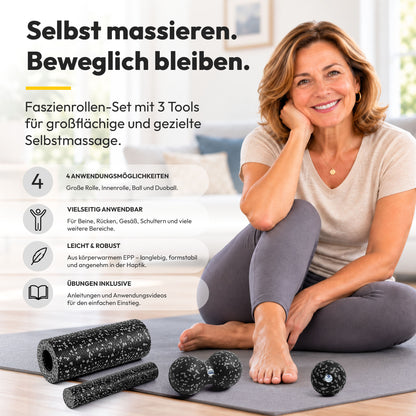 Trendy Sport Faszienrollen-Set – LUA 2in1, Bola S &amp; Dupla