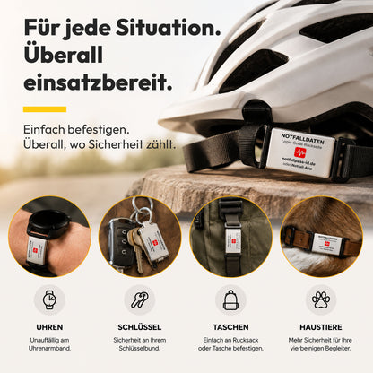 Notfall-ID Armband Tag - mit NFC &amp; QR-Code