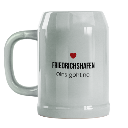 Friedrichshafen Bierkrug aus Keramik – „Oins goht no.“
