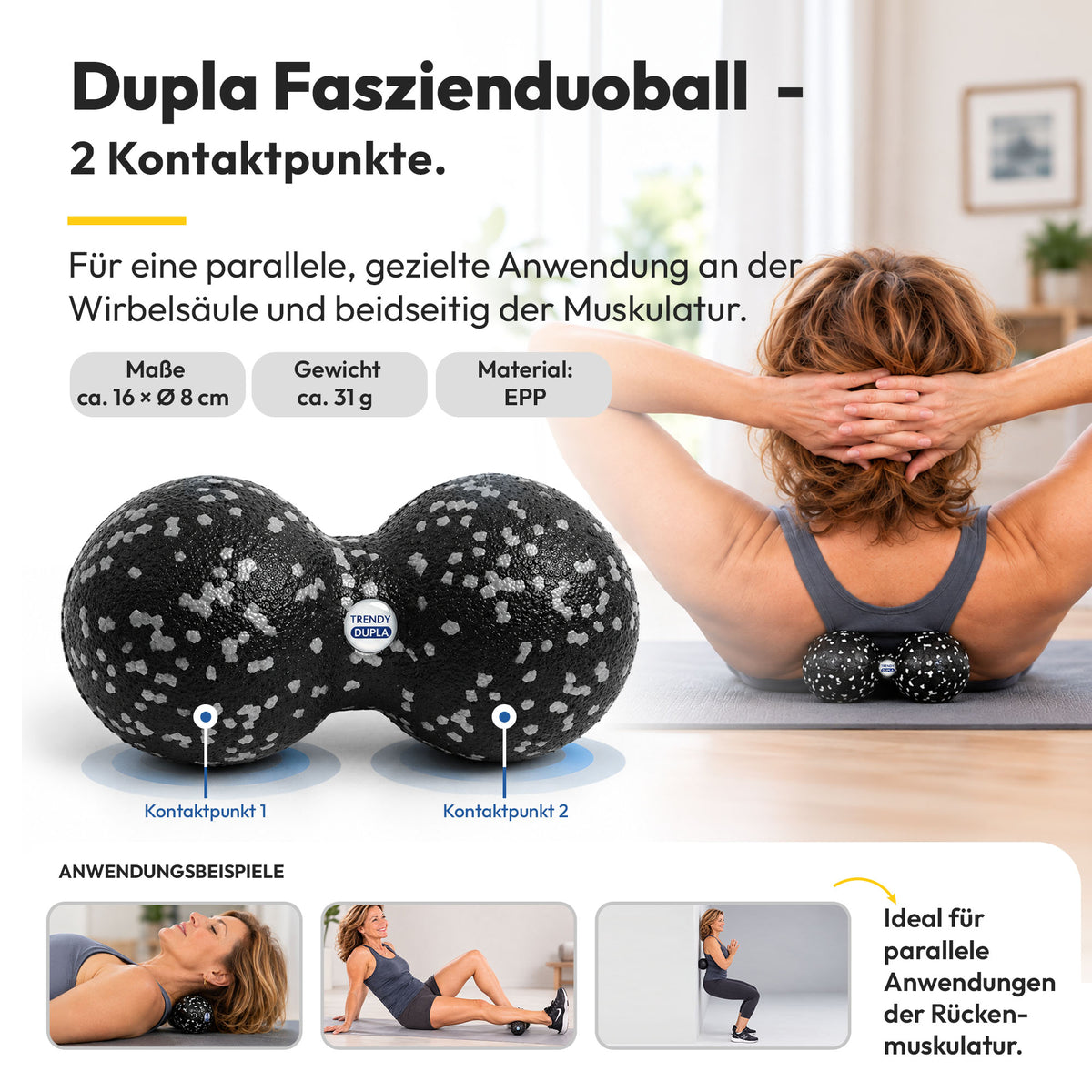 Trendy Sport Faszienrollen-Set – LUA 2in1, Bola S &amp; Dupla