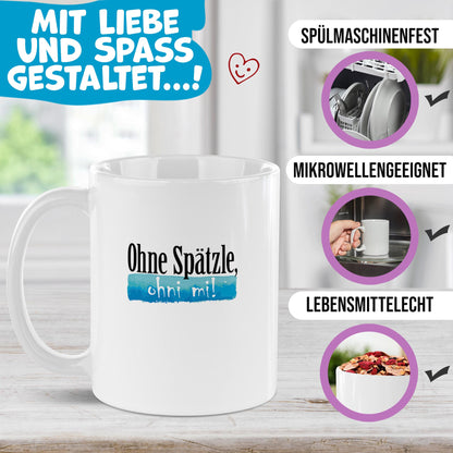 Schwabe-Tasse mit Spruch - Ohne Spätzle - Weiß | 300 ml