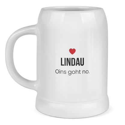 Lindau Bierkrug aus Keramik – „Oins goht no.“