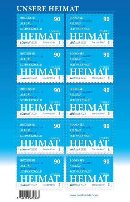 Markenserie Unsere Heimat – Standardbrief – 10er Bogen (2026)
