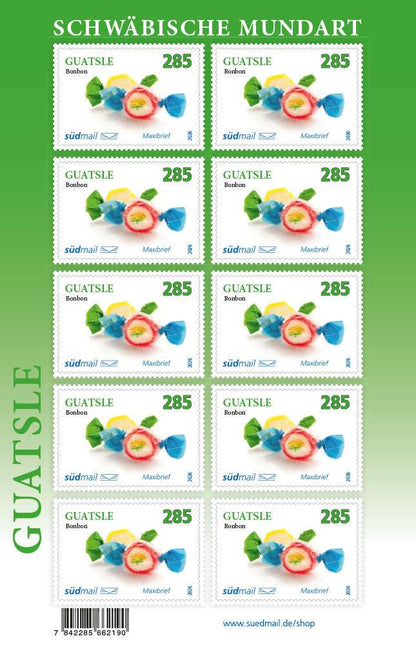 Markenserie Schwäbische Mundart – Maxibrief – 10er Bogen (2026)